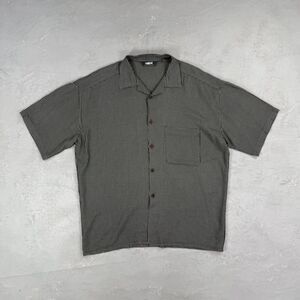 Vintage Sqwear Sportswear Rayon Blend Short Sleeve Button Up Shirt Men's XL